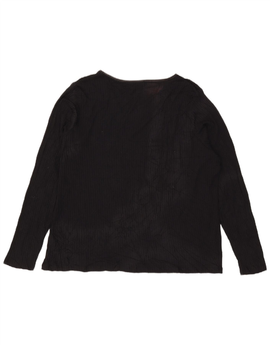 Top feminino Marks & Spencer manga comprida UK 24 4XL preto viscose