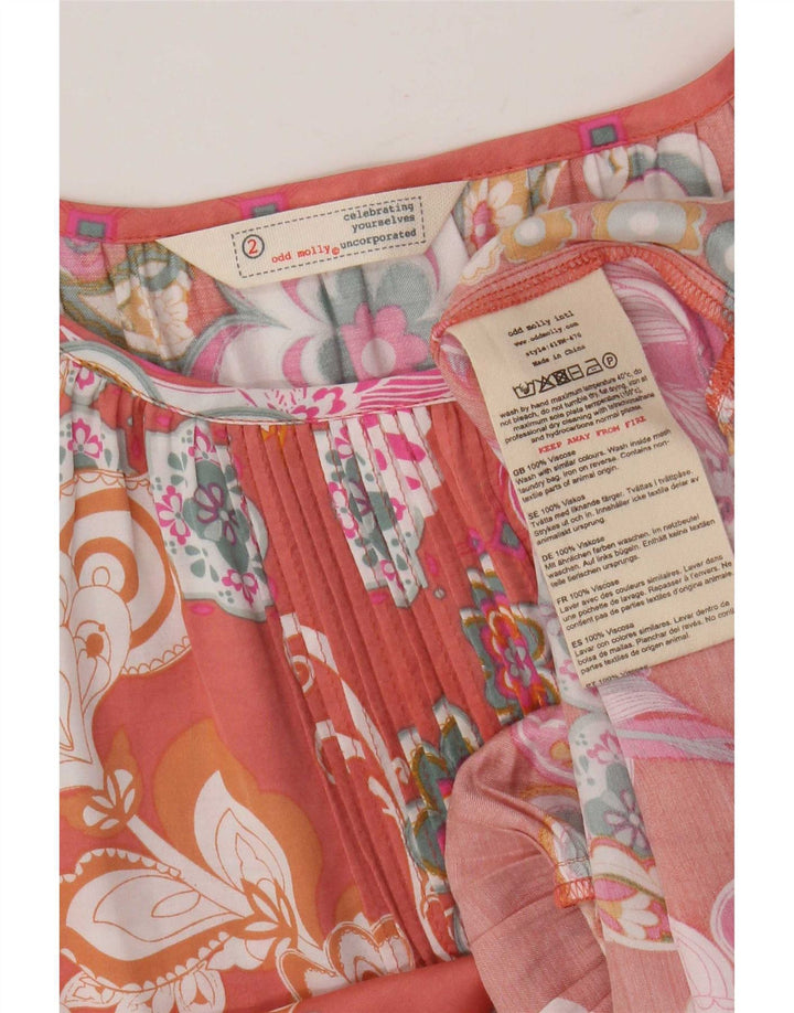 Blusa feminina Odd Molly manga 3/4 oversized tamanho 2 médio rosa floral