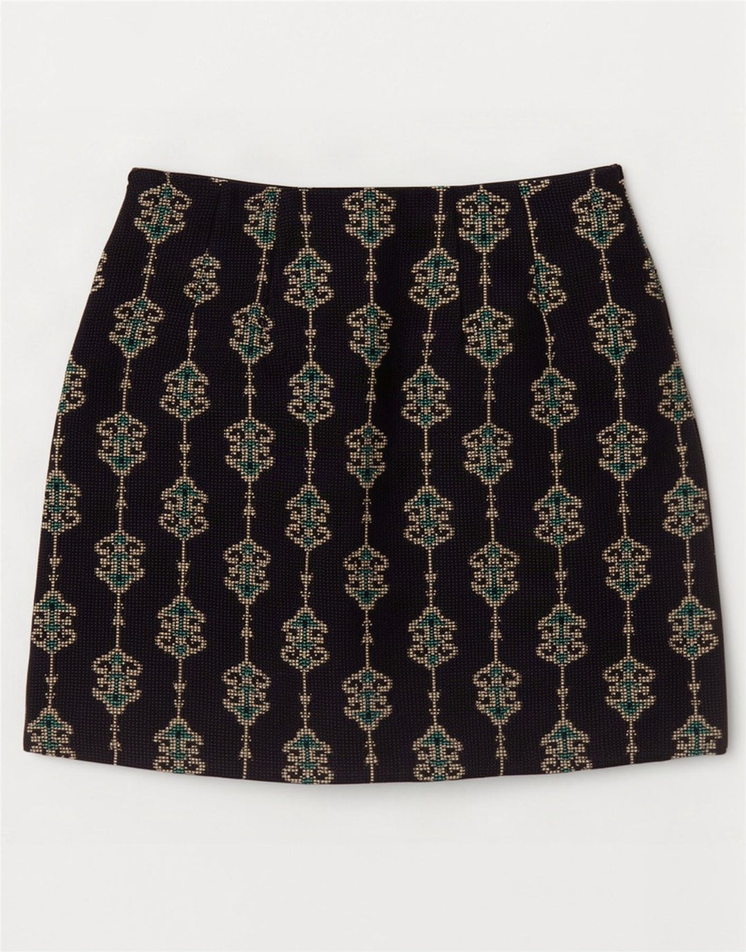 Mini saia feminina Zara XS W24 azul marinho paisley poliéster