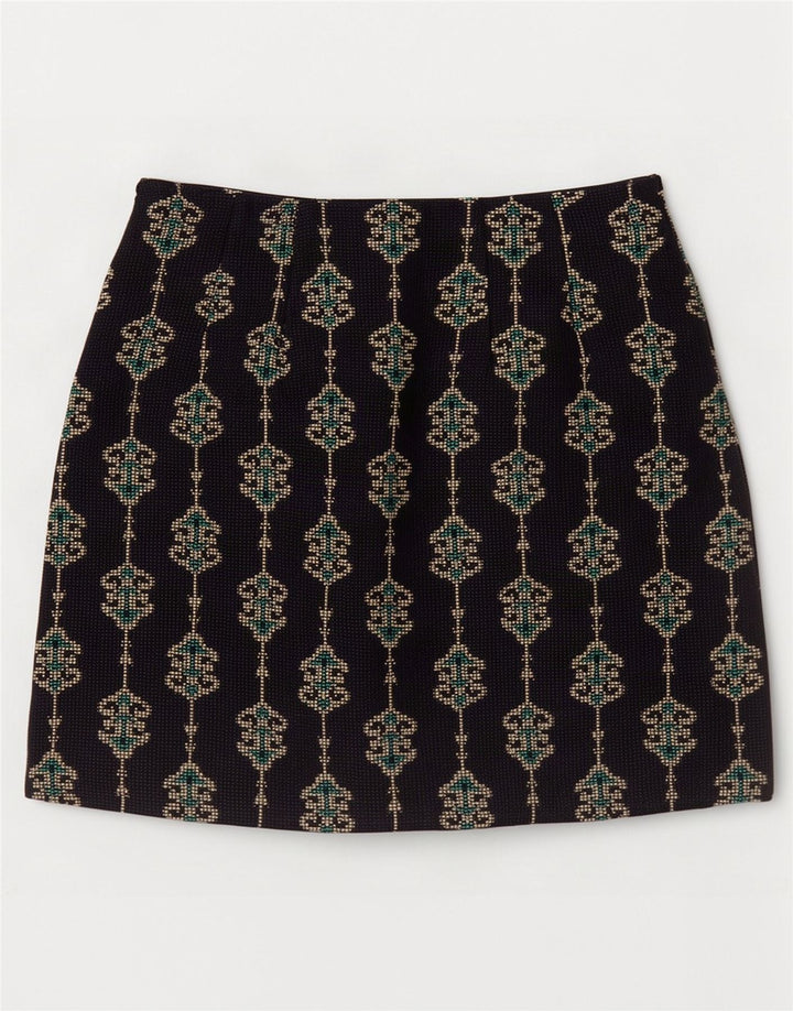 Mini saia feminina Zara XS W24 azul marinho paisley poliéster