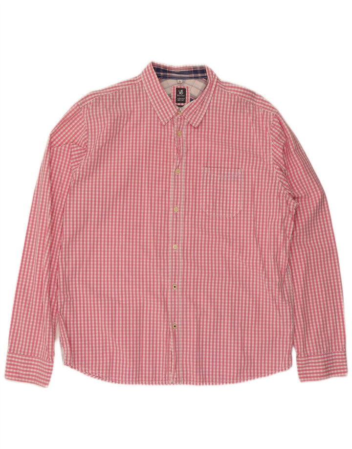 Camisa masculina clássica White Stuff XL algodão xadrez rosa