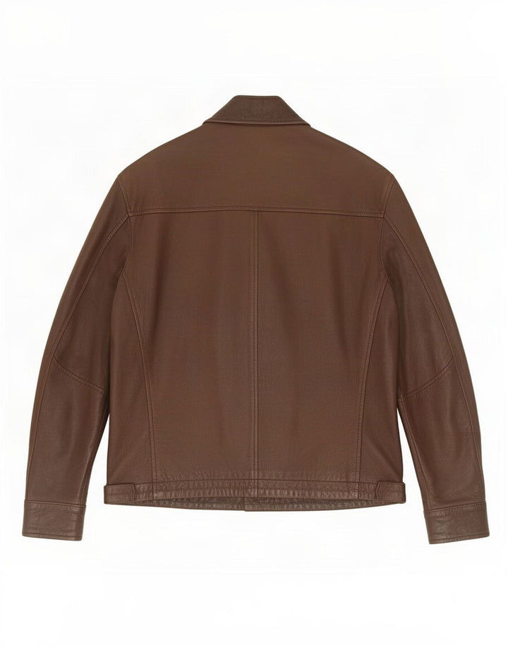 Jaqueta de couro masculina Dallas IT 50 grande marrom