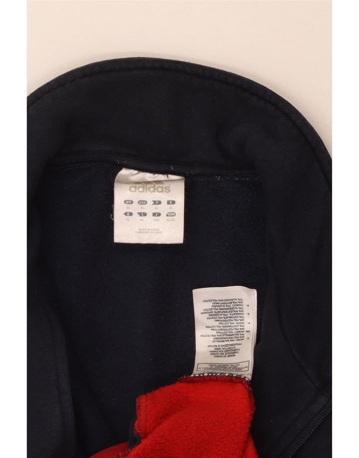 Adidas Mens Tracksuit Top Jacket XL Azul Marinho Colorblock Algodão