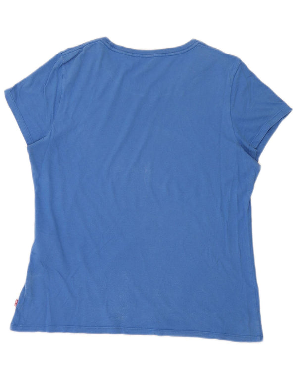 Camiseta feminina gráfica Levi's Top UK 18 XL algodão azul