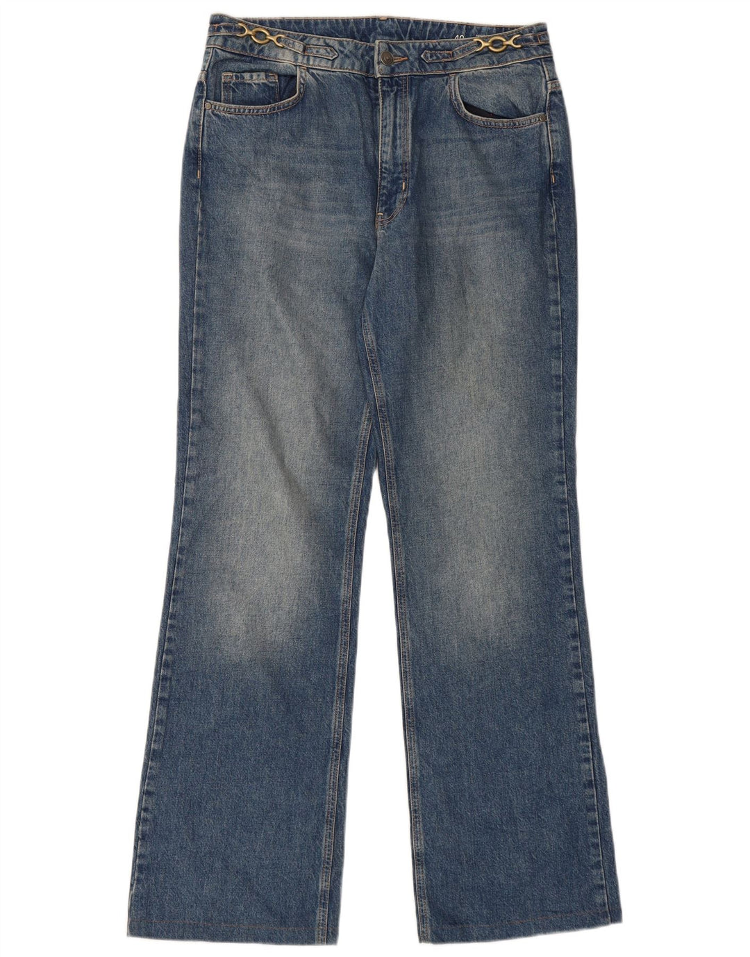 Jeans feminino Massimo Dutti cintura alta bootcut EU 40 médio W30 L31 azul