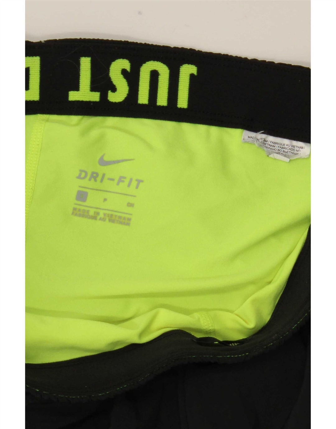 Shorts esportivos femininos Nike Dri Fit UK 8 pequenos pretos
