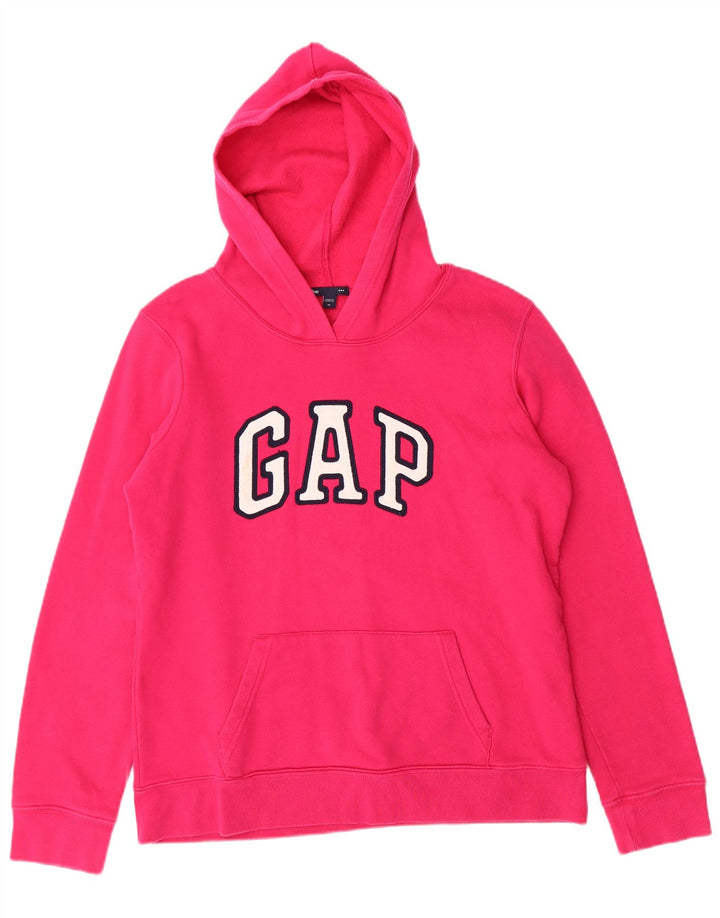 Suéter com capuz gráfico feminino GAP UK 14 rosa médio