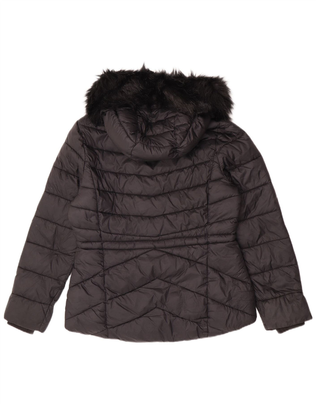 Jaqueta acolchoada com capuz feminina Barbour UK 14 grande poliamida preta