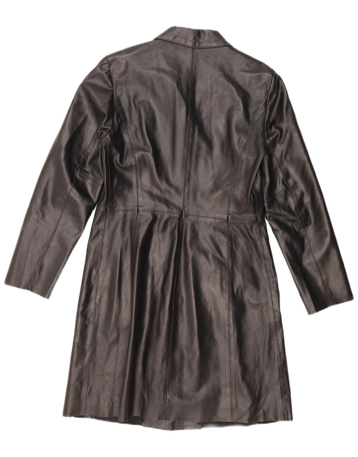 Casaco de couro feminino BENETTON IT 46 grande couro preto