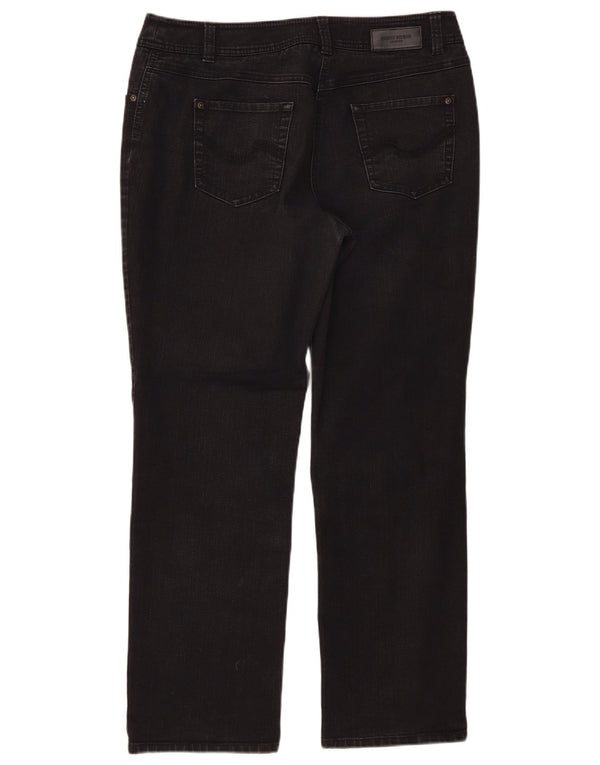 Gerry Weber Womens Regular Fit Straight Jeans Reino Unido 16 Grande W34 L40 Preto