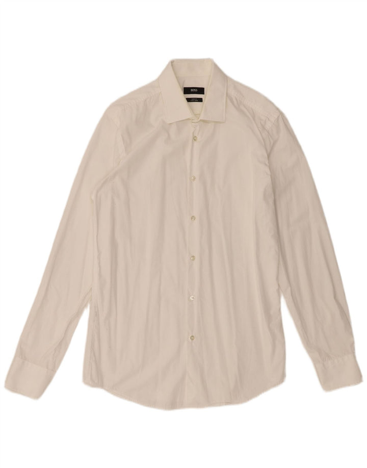 Hugo Boss Mens Camisa Slim Fit Médio Branco