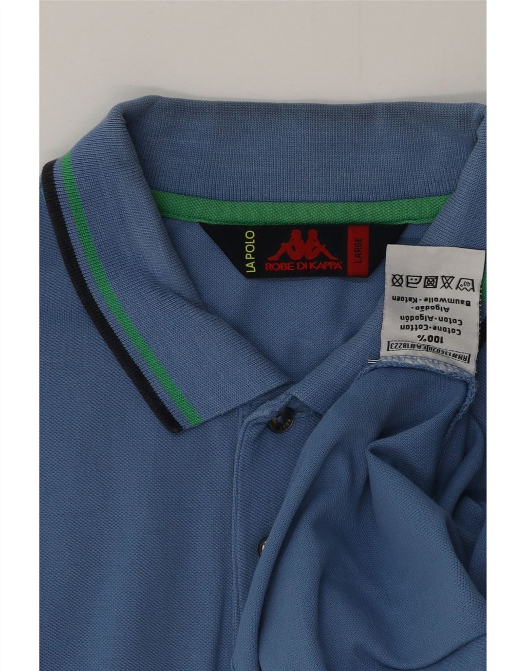 Camisa polo masculina KAPPA grande algodão azul