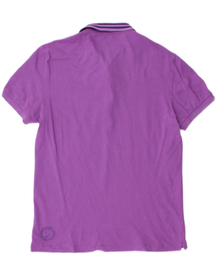 Camisa polo masculina Gas pequena de algodão roxo