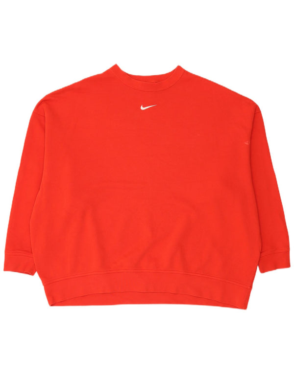 Nike masculino solto ajuste moletom jumper médio algodão vermelho