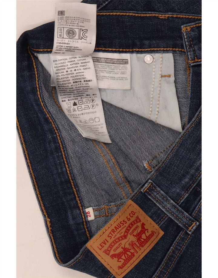 Shorts jeans feminino Levi's W28 algodão azul médio