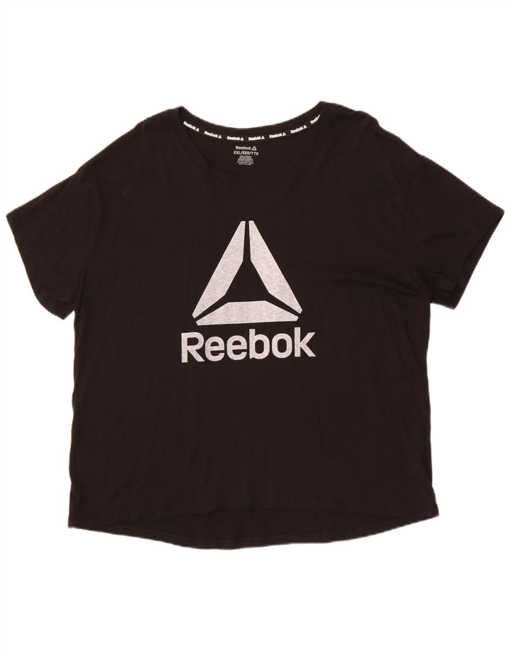 Camiseta gráfica masculina Reebok Top 2XL algodão preto