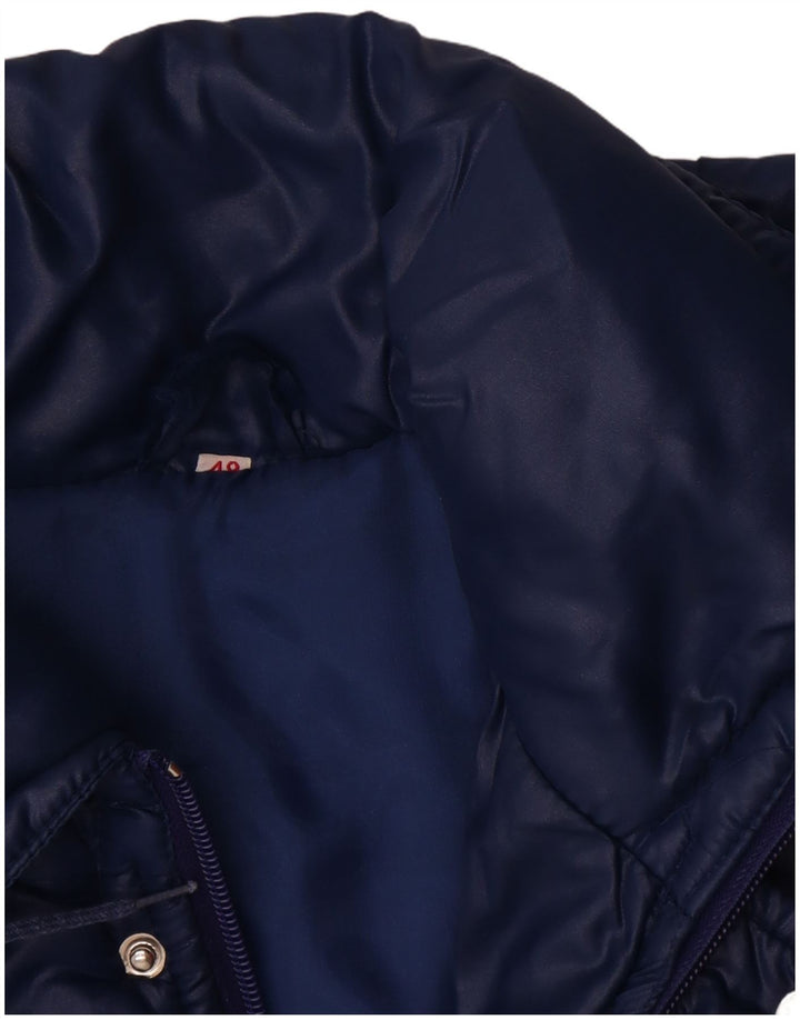 Jaqueta acolchoada com capuz masculina vintage IT 48 poliamida azul marinho médio