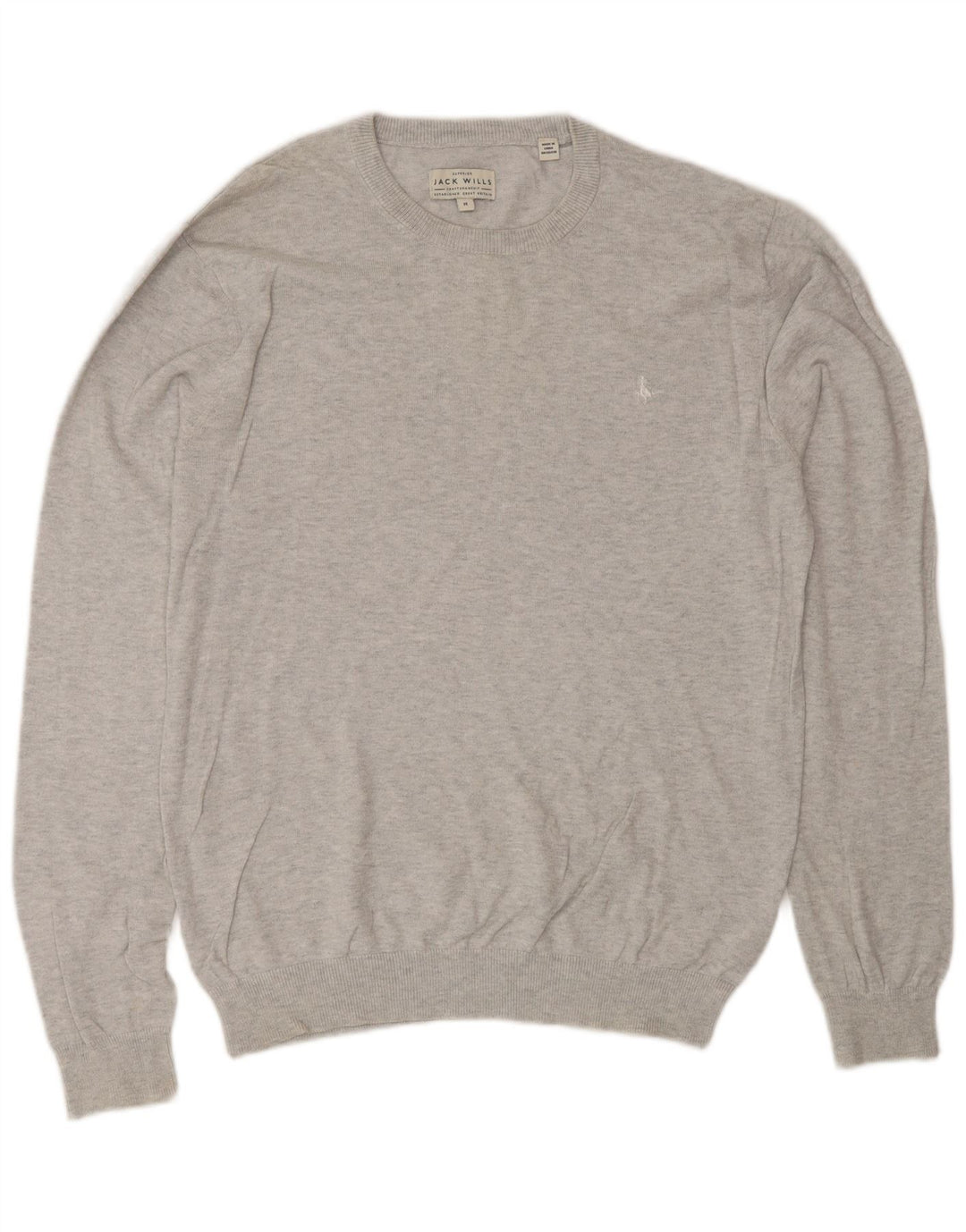 Suéter masculino Jack Wills com gola redonda e algodão cinza médio