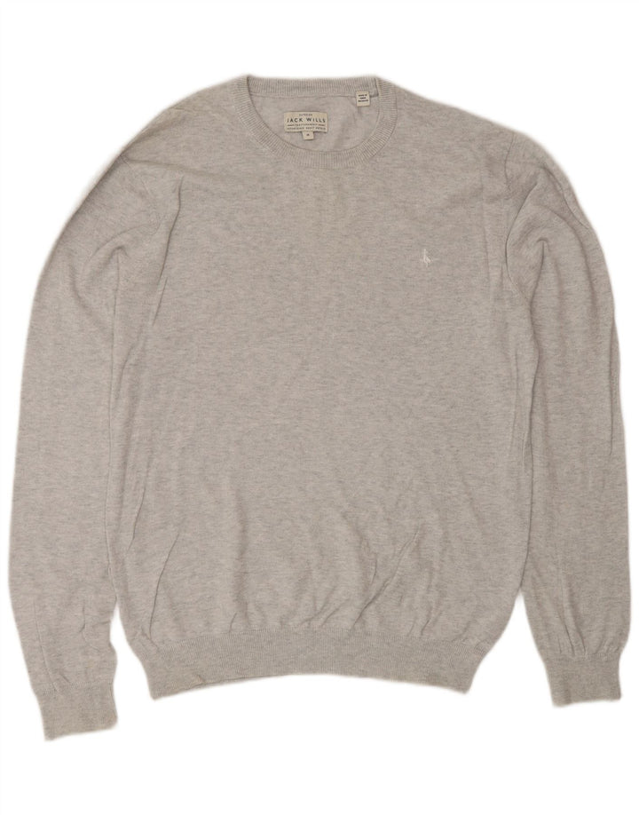 Suéter masculino Jack Wills com gola redonda e algodão cinza médio