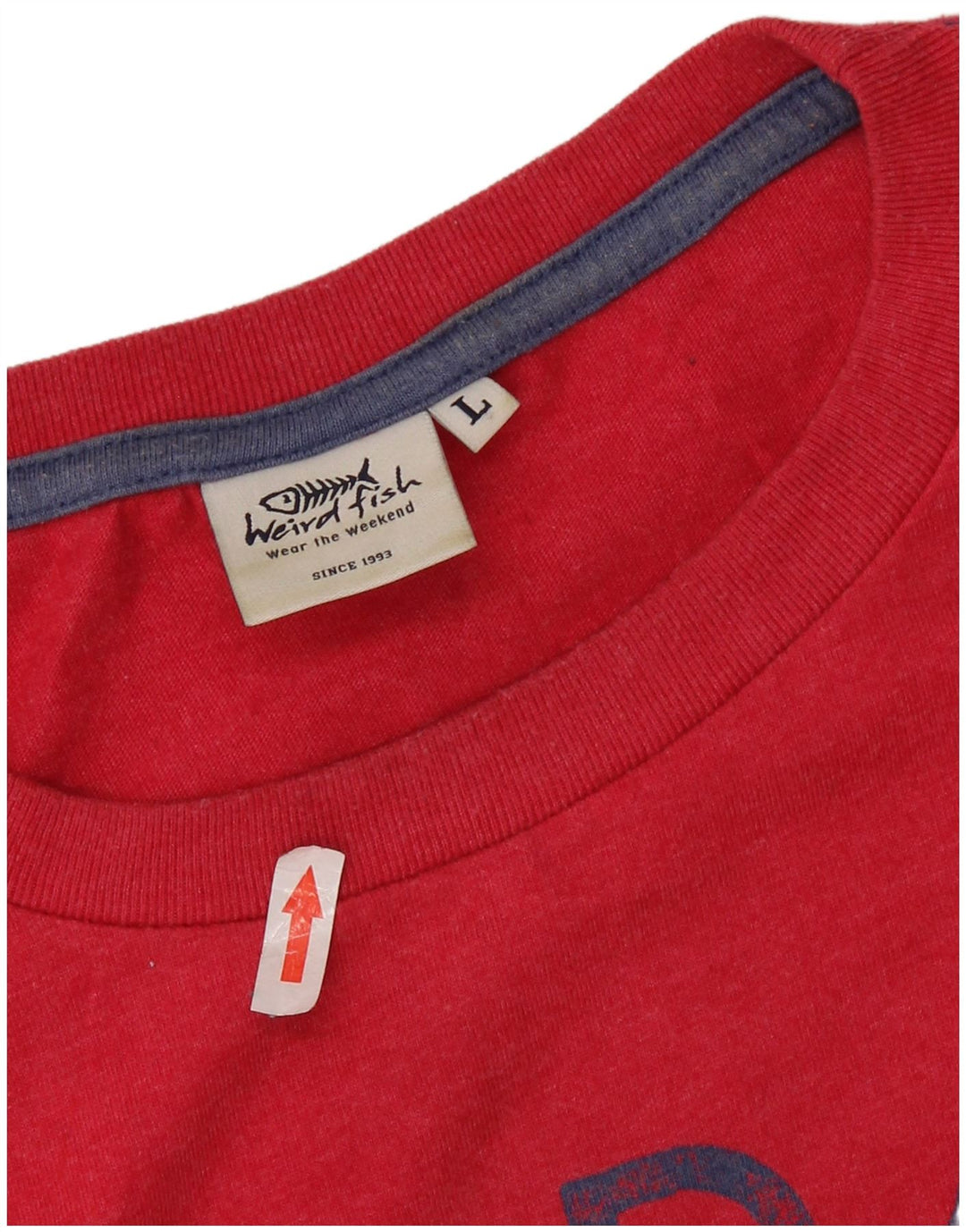 WEIRD FISH Camiseta masculina gráfica grande algodão vermelho