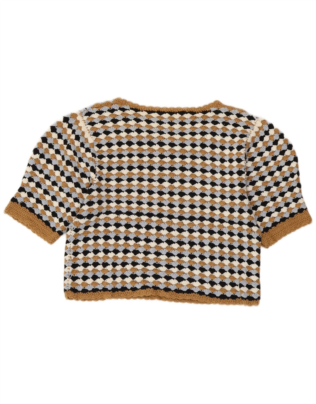 Suéter feminino ZARA com gola canoa e gola canoa Reino Unido 14 grande multicolorido