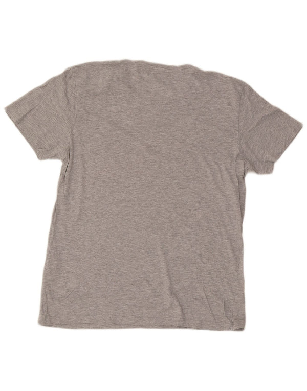 Camiseta masculina Jack & Jones com ajuste regular gráfico XL algodão manchado cinza
