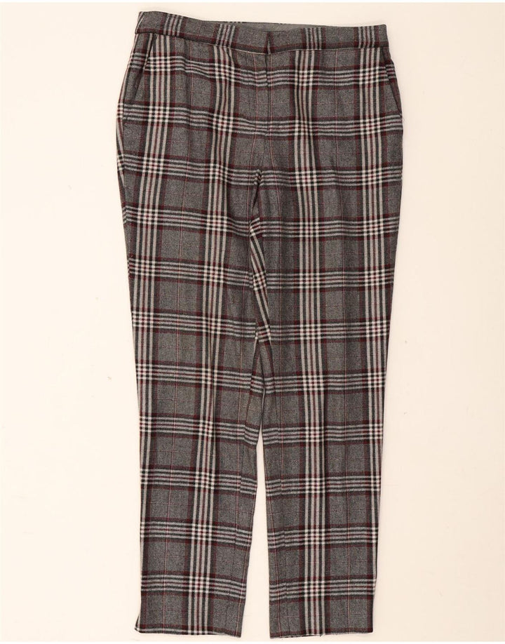 Calça Chino Feminina Massimo Dutti EU 40 Médio W30 L29 Cinza Xadrez