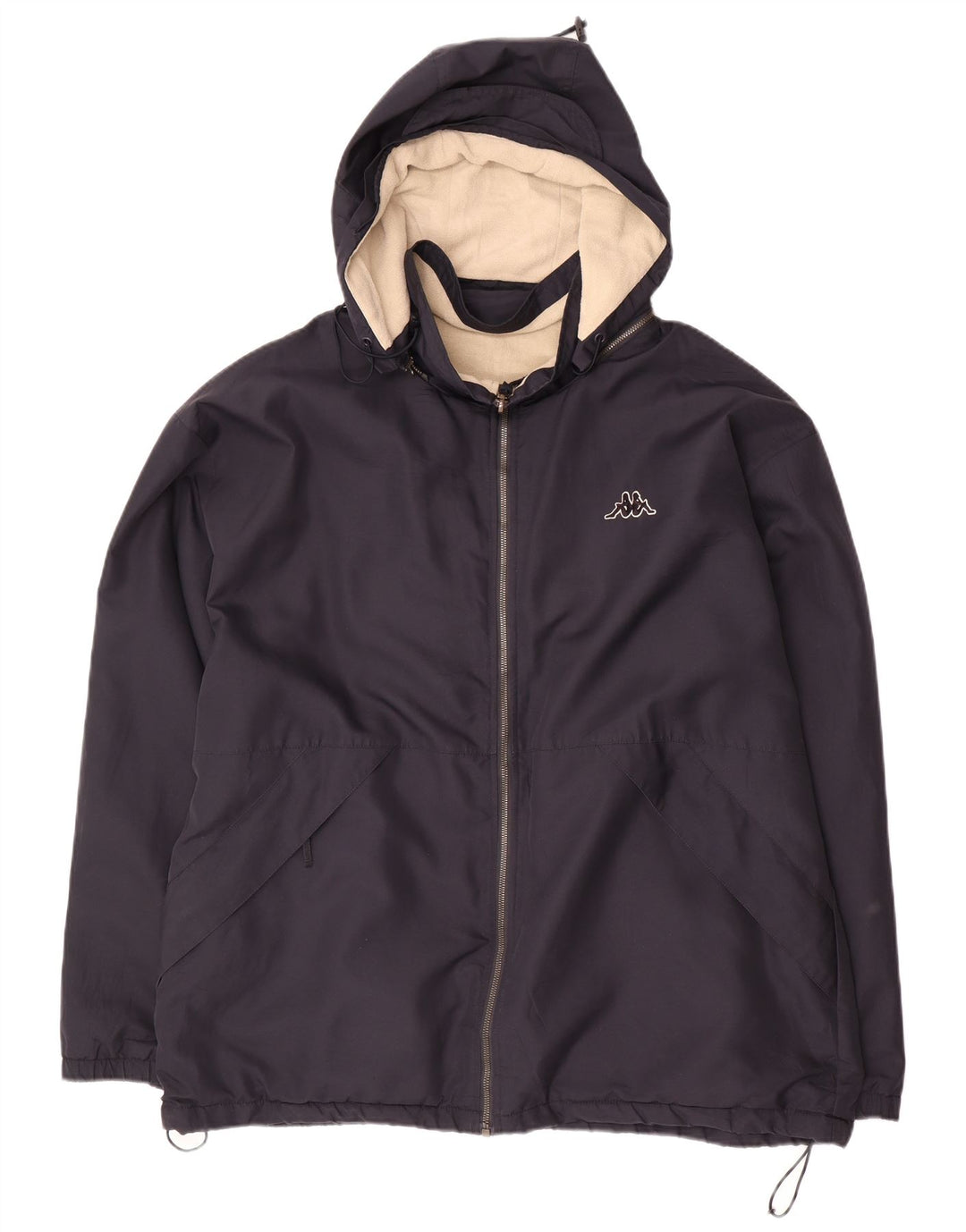 Jaqueta masculina reversível com capuz Kappa UK 40 grande poliéster azul marinho