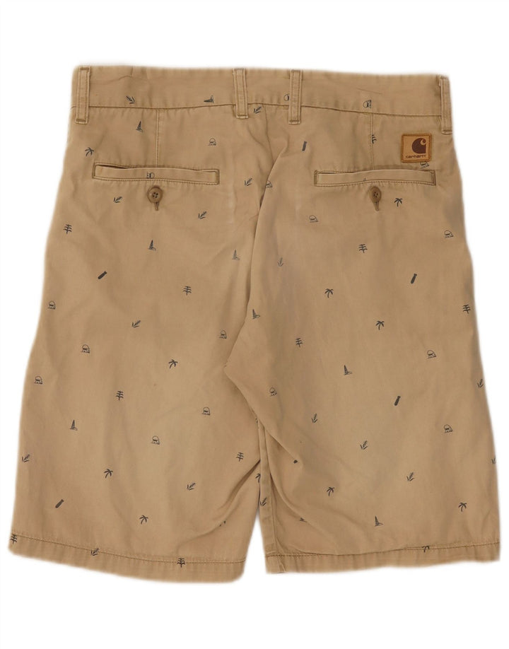 Carhartt Mens Abstract Pattern Chino Shorts W30 Algodão Bege Médio