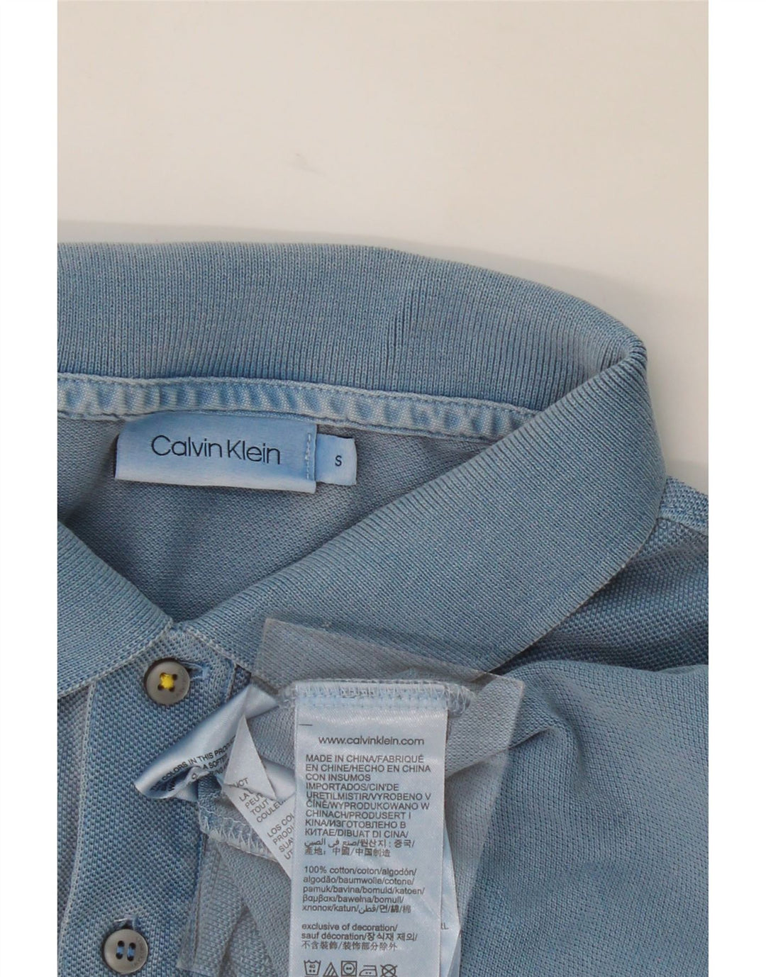 CALVIN KLEIN Mens Polo Shirt Small Blue Cotton Vintage Calvin Klein and Second-Hand Calvin Klein from Messina Hembry 