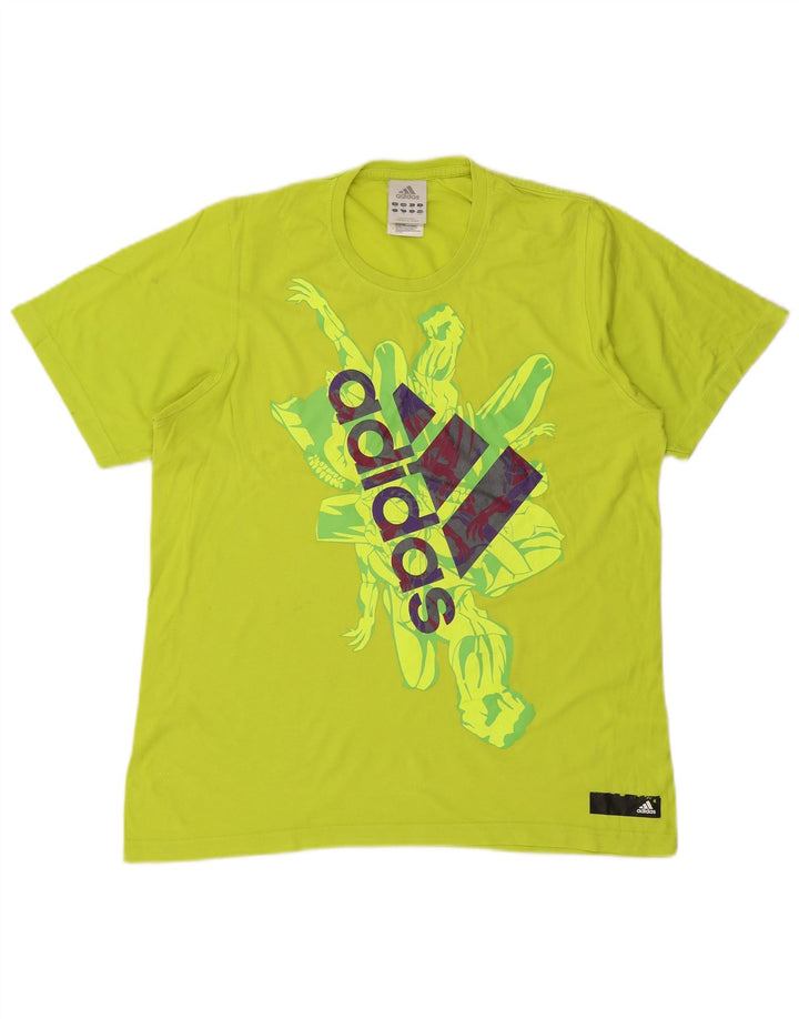 Adidas Mens Graphic T-Shirt Top Médio Algodão Verde