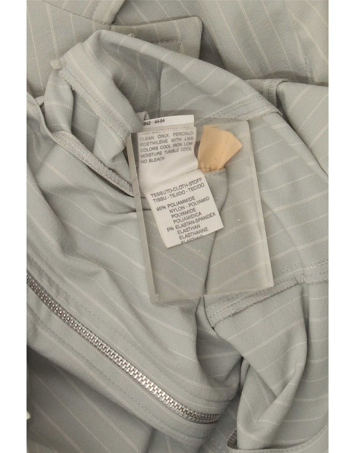 Jaqueta Blazer Feminina Marella UK 12 Poliamida Listrada Verde Médio