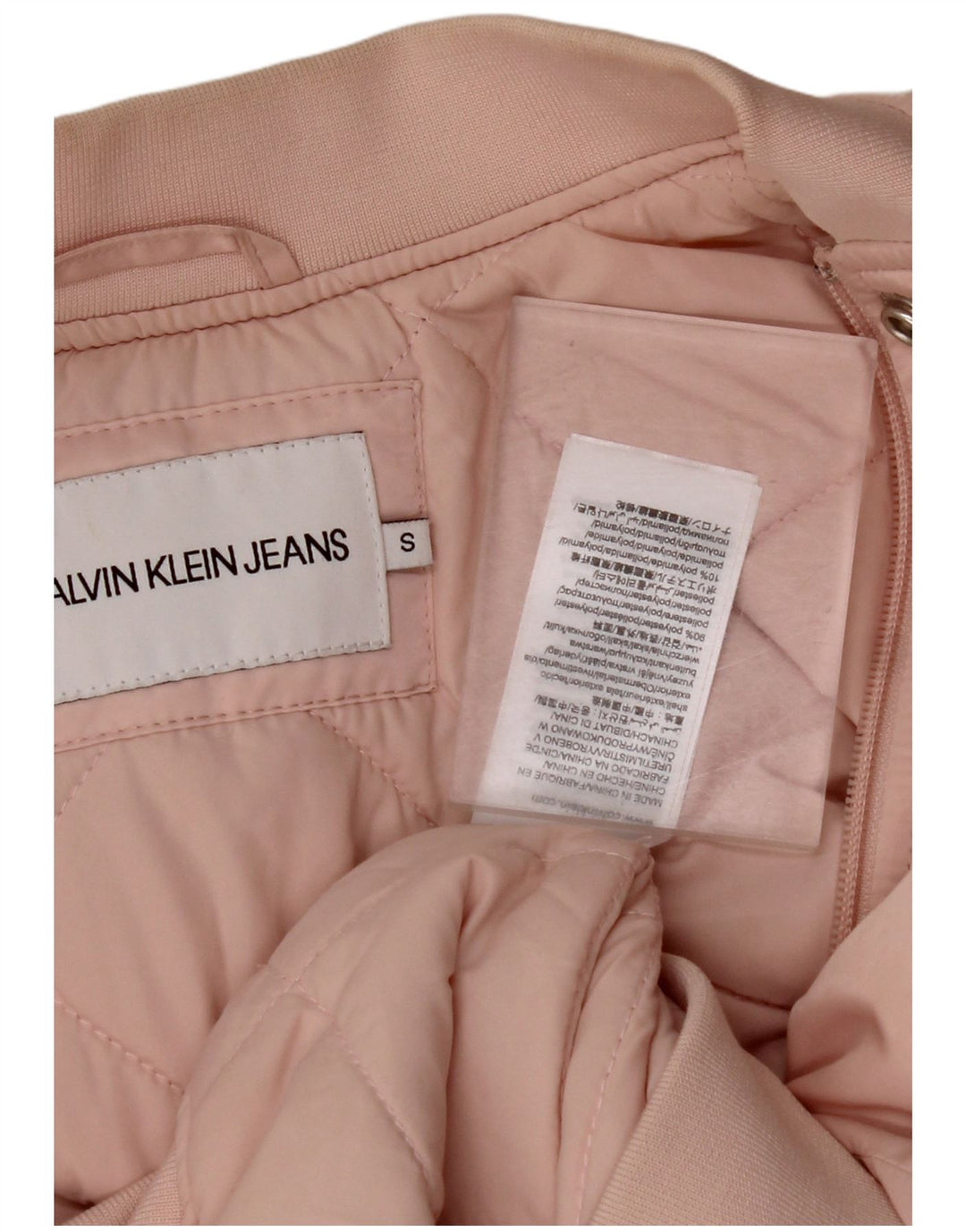 CALVIN KLEIN JEANS Jaqueta Bomber Feminina Oversized Reino Unido 10 Pequena Rosa