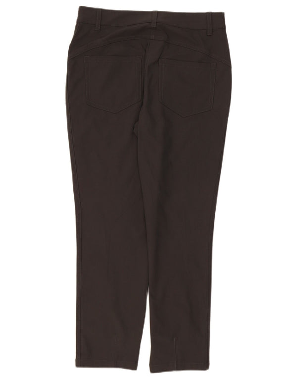 Calça feminina Lululemon cintura alta justa cortada EUA 8 médio W30 L26 cinza