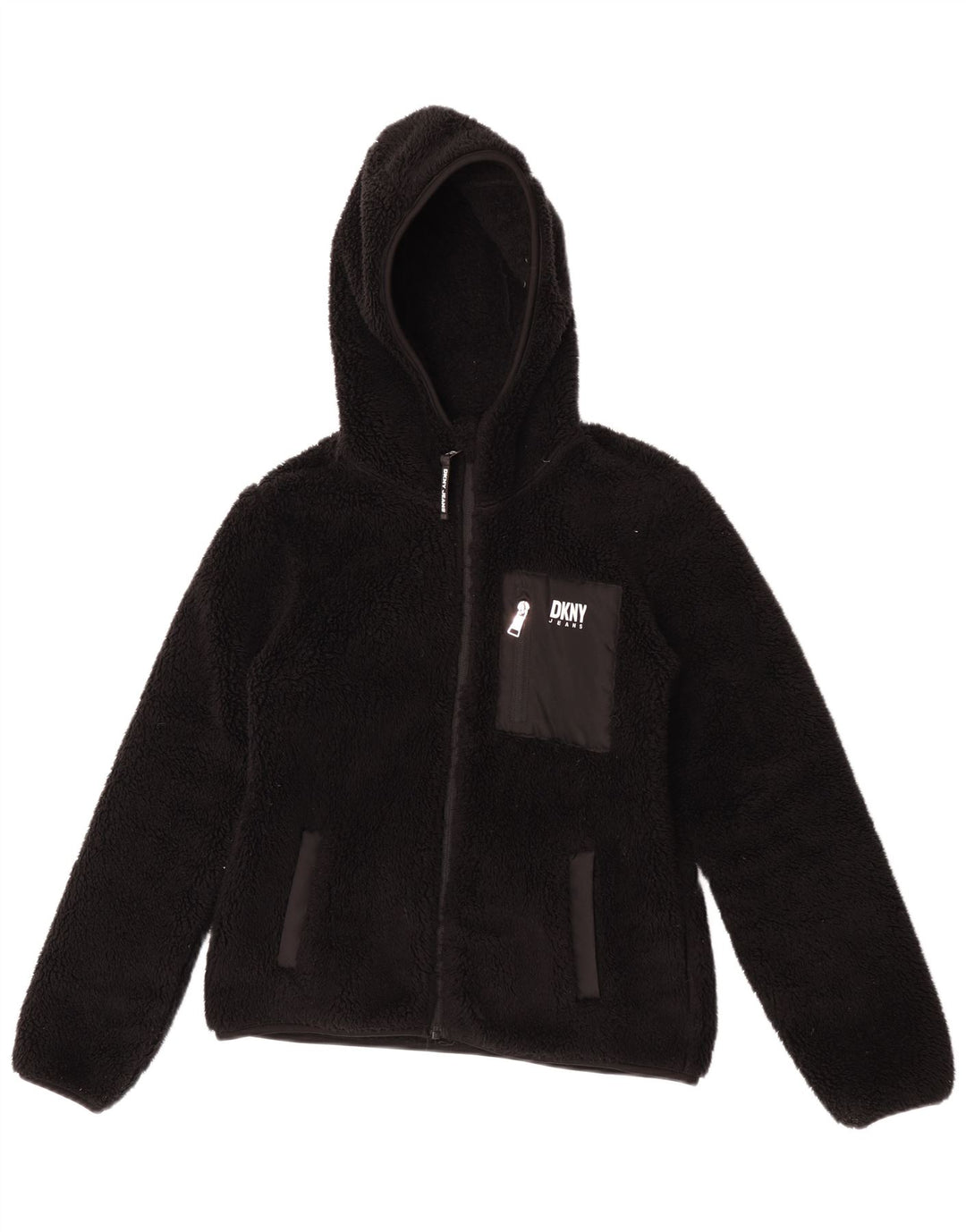 Jaqueta Dkny Girls Fleece 14-15 Anos Grande Poliéster Preto