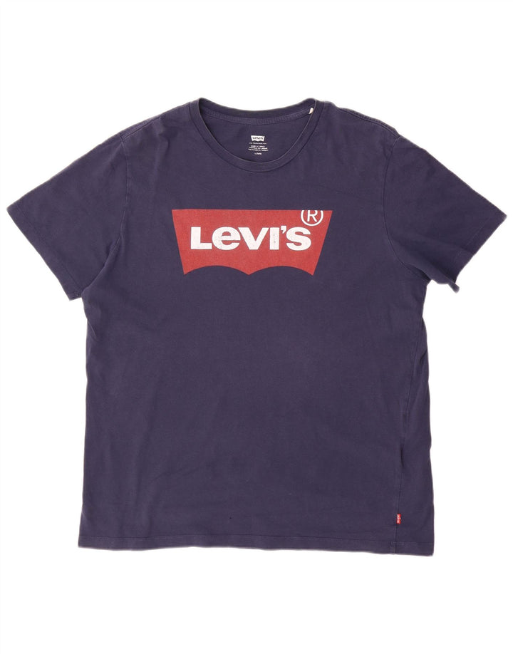 Camiseta gráfica masculina Levi's Top grande algodão azul marinho