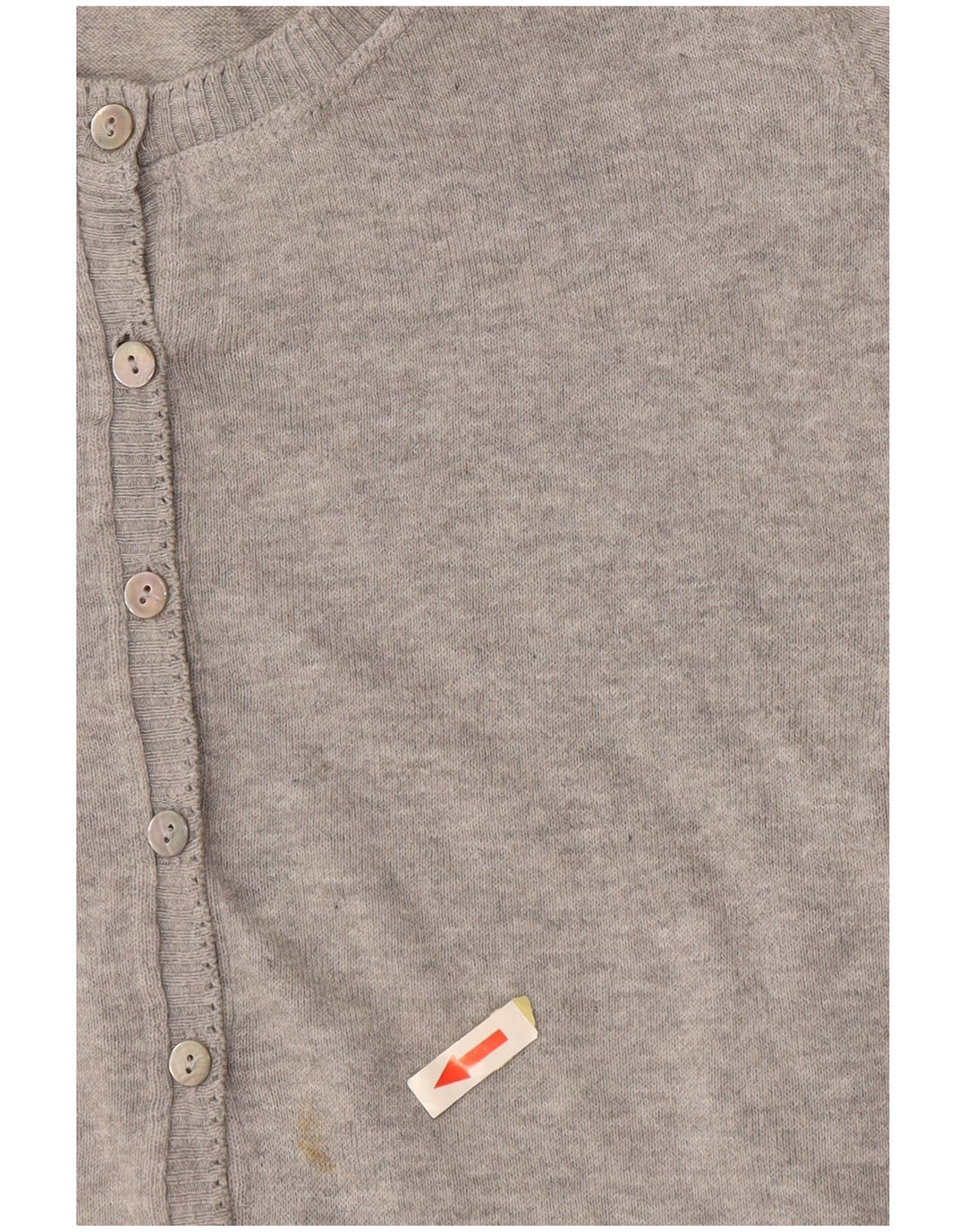 Suéter cardigã feminino de manga curta BENETTON Reino Unido 12 cinza médio manchado