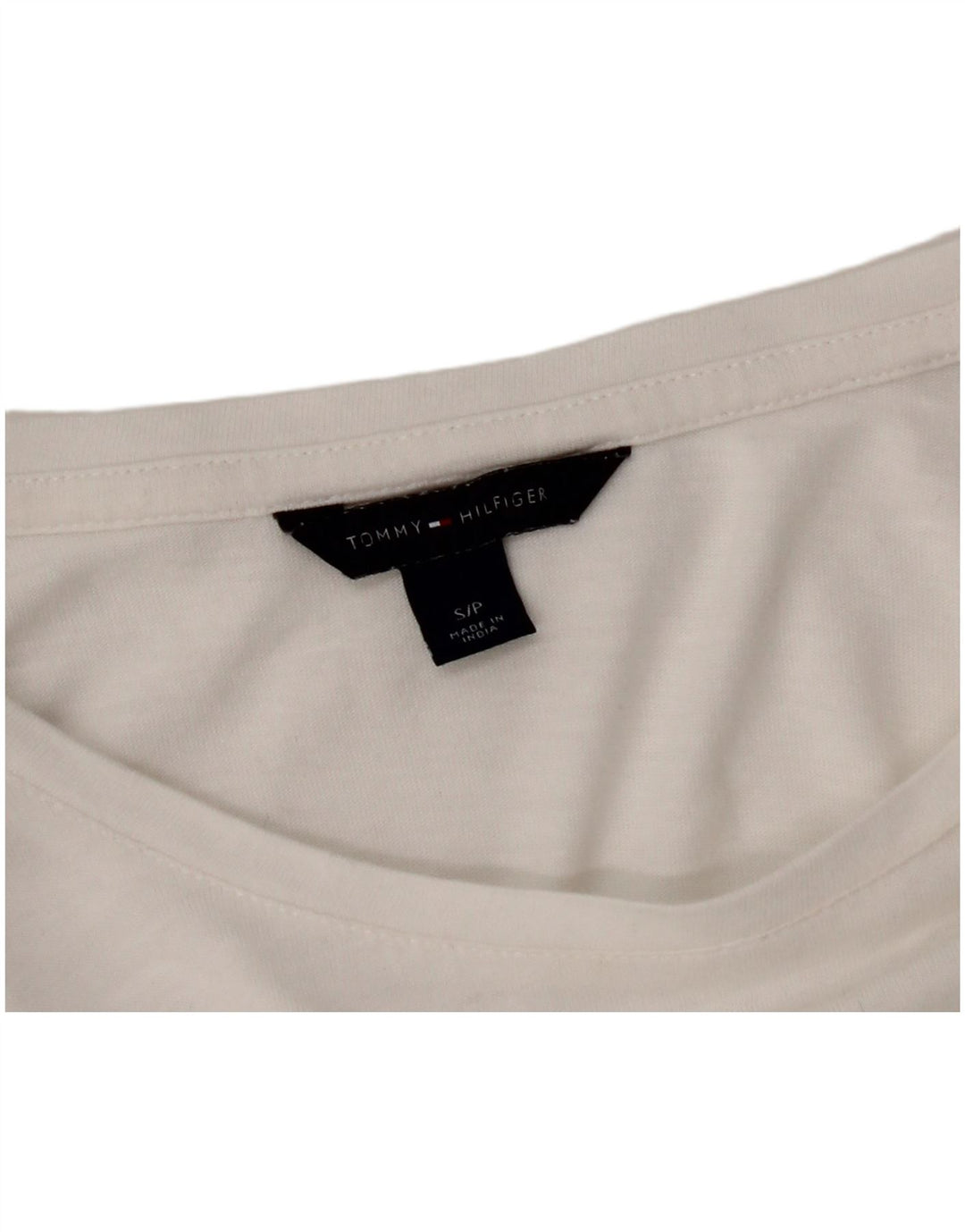 Top assimétrico feminino TOMMY HILFIGER manga comprida UK 10 pequeno branco