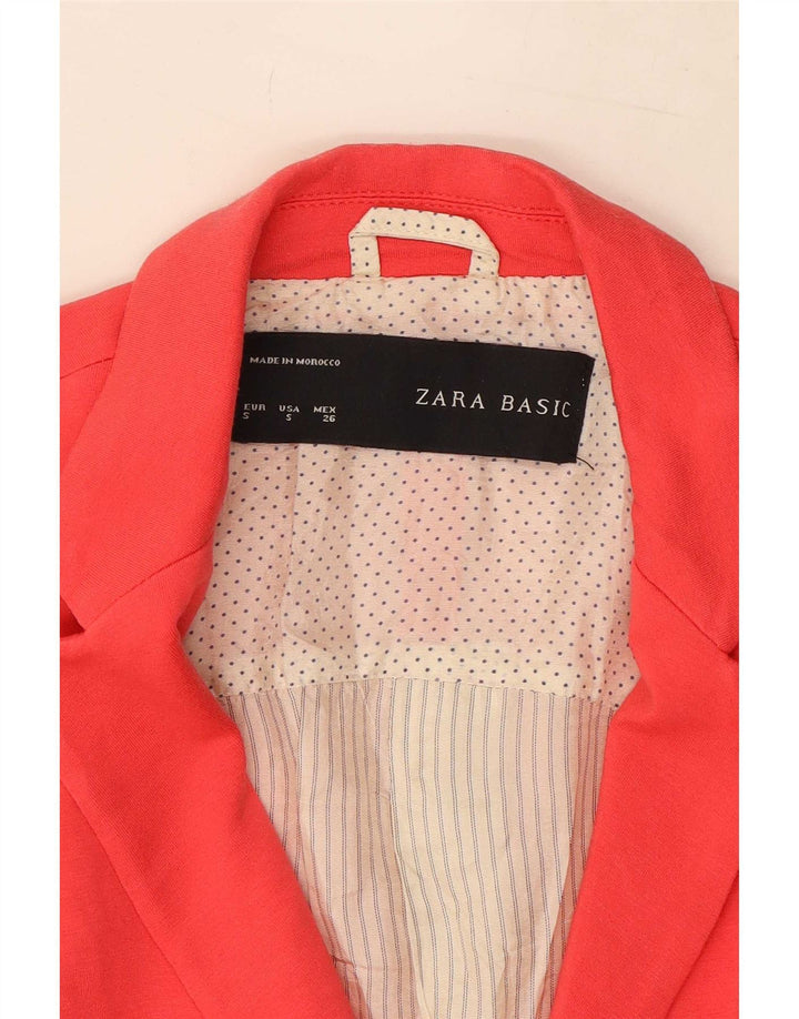 Jaqueta blazer feminina Zara com 1 botão Reino Unido 10 pequena vermelha