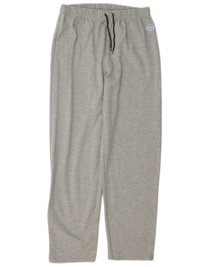 Calça de treino masculina Sergio Tacchini 2XL algodão manchado cinza