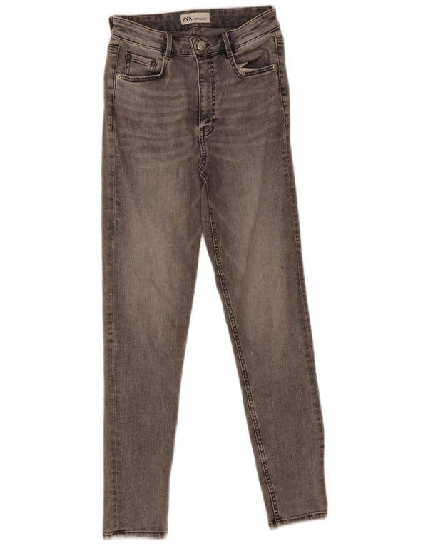 Calça jeans skinny feminina Zara EU 36 XS W26 L26 algodão cinza