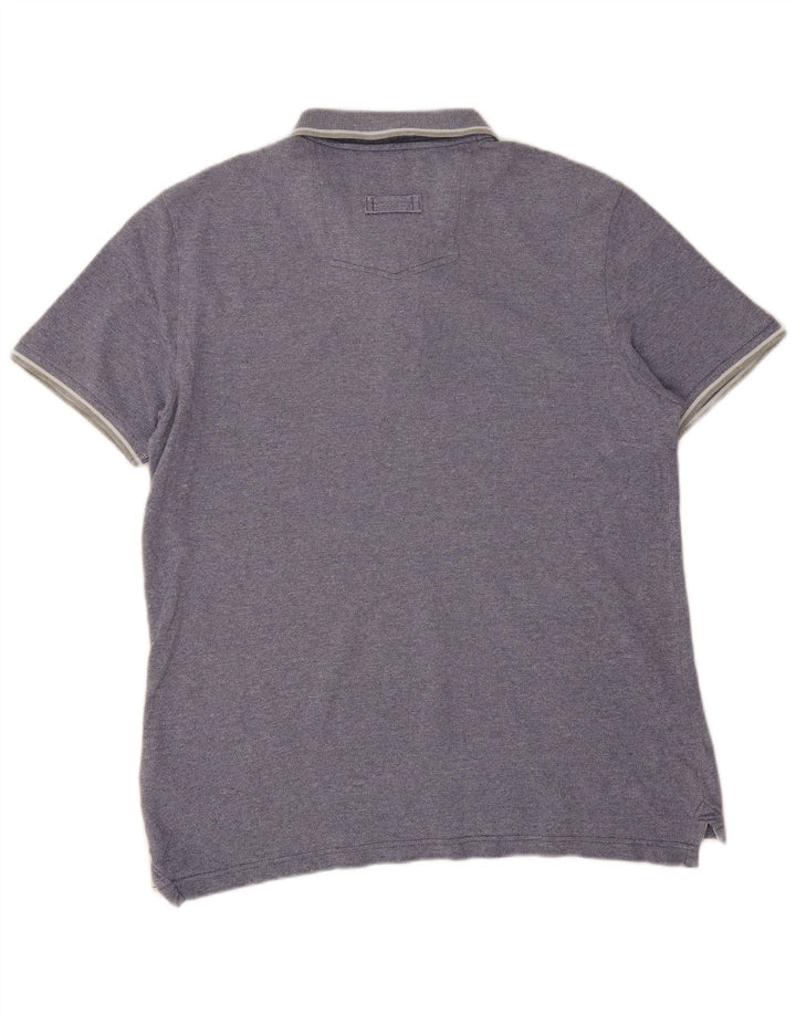 Camisa polo masculina Fat Face grande algodão azul