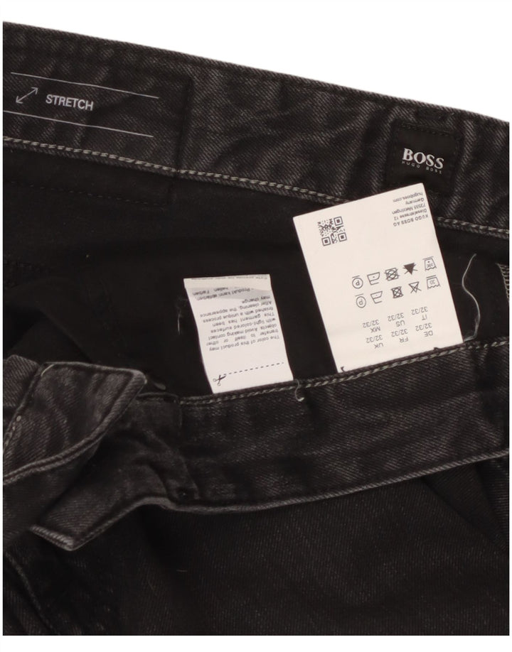 Hugo Boss Masculino Delaware Slim Jeans W32 L32 Algodão Preto