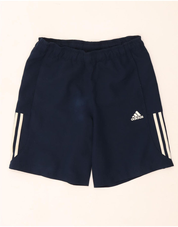Shorts esportivos masculinos ADIDAS Climalite pequenos azul marinho poliéster