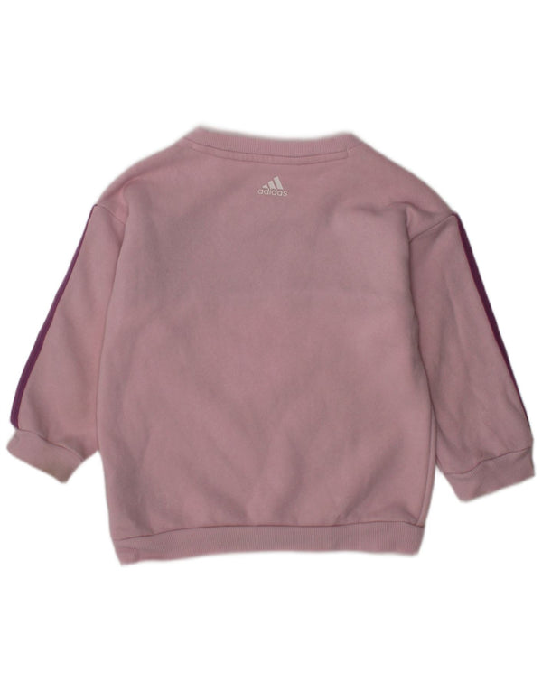 Suéter gráfico ADIDAS para meninas de 9 a 12 meses rosa colorblock
