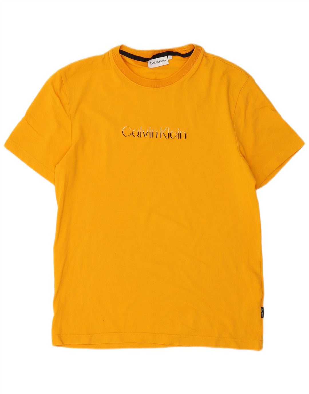 Camiseta masculina Calvin Klein pequena laranja algodão
