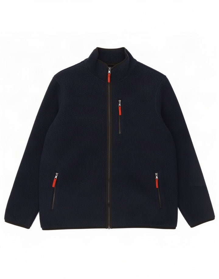 Jaqueta de lã masculina Marks & Spencer UK 46 3XL poliéster azul marinho