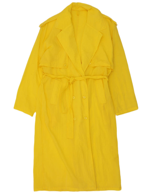 Casaco impermeável feminino vintage UK 14 amarelo médio