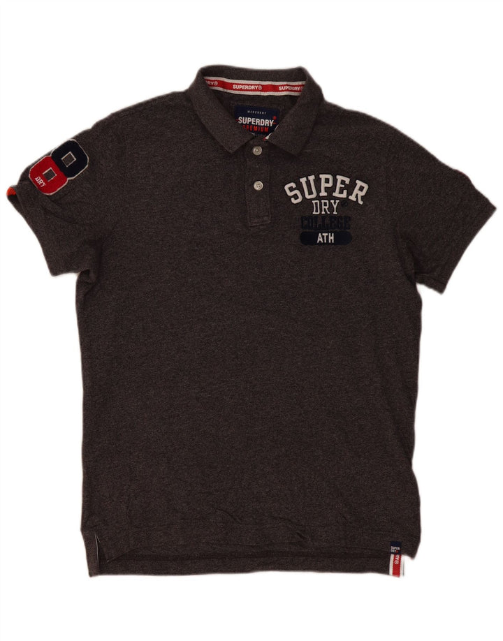 Camisa polo masculina Superdry Graphic XL algodão manchado cinza