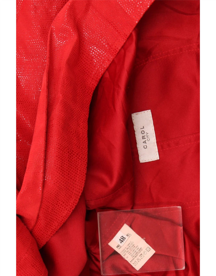 Jaqueta Carol feminina Poncho Blazer UK 18 XL poliéster manchado vermelho